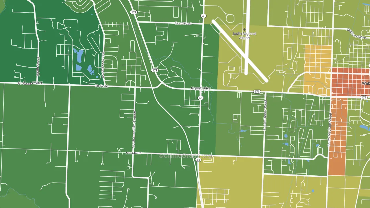 Airport Drive, MO Map of Vandalism Rates