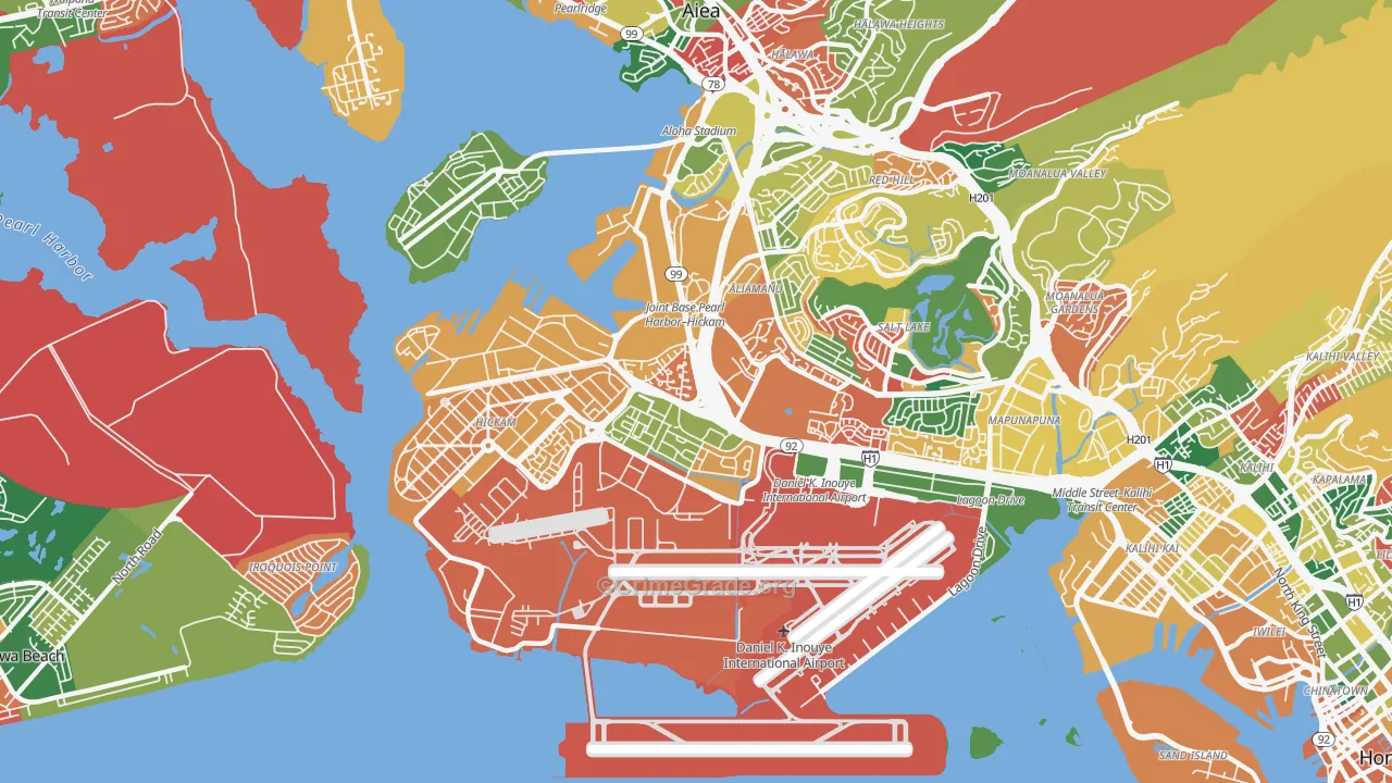 Airport, Honolulu, HI Map of Vandalism Rates