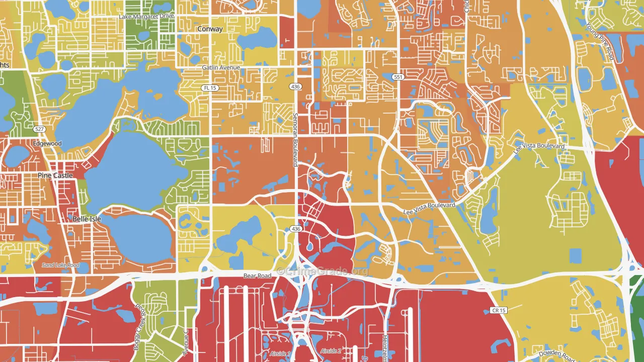 Airport North, Orlando, FL Map of Vandalism Rates