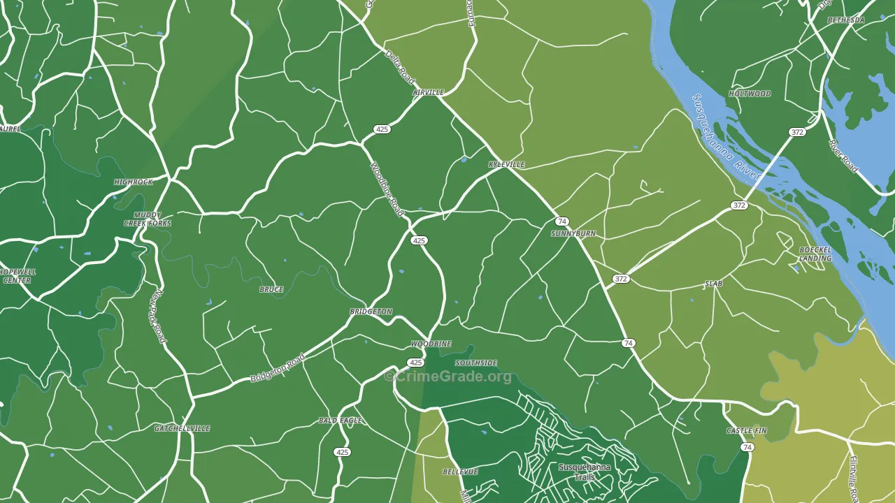 Airville, PA Map of Vandalism Rates