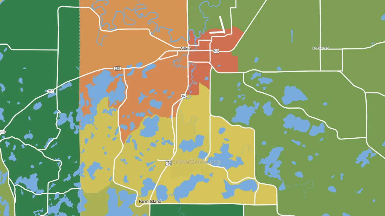 Aitkin, MN Map of Vandalism Rates