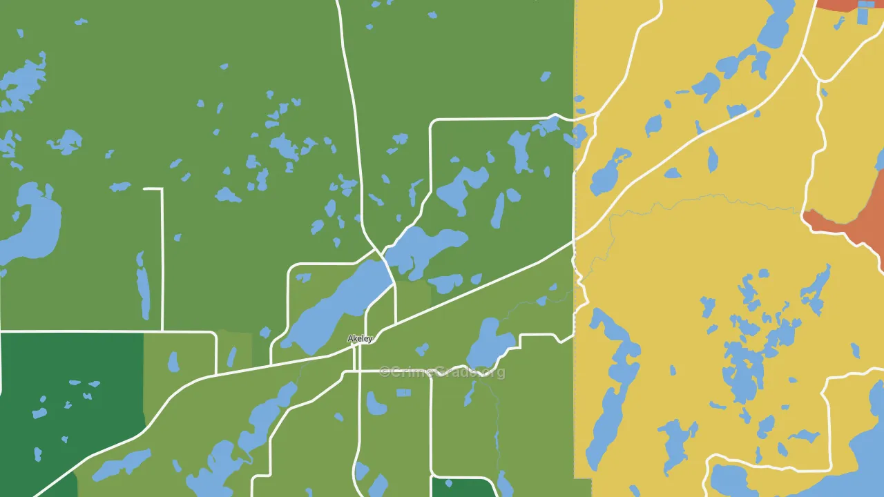 Akeley, MN Map of Vandalism Rates
