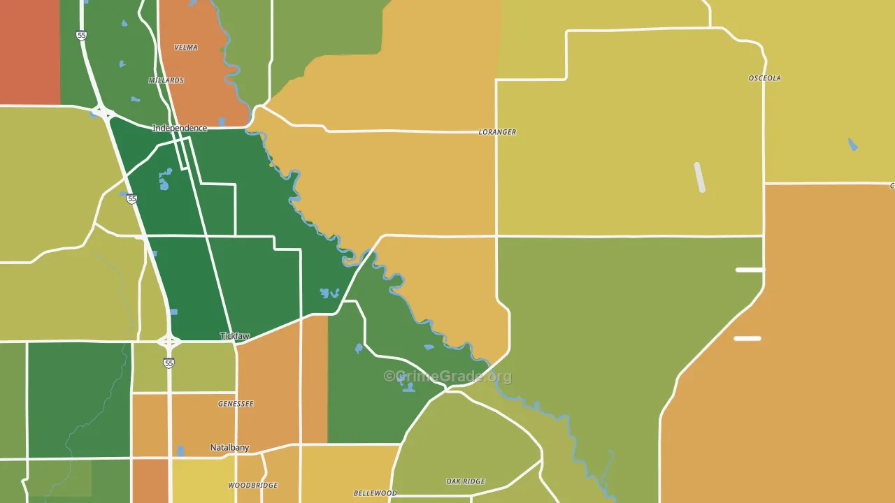 Akers, LA Map of Vandalism Rates