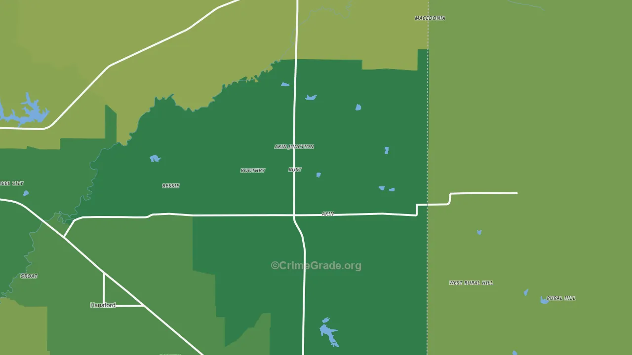 Akin, IL Map of Vandalism Rates