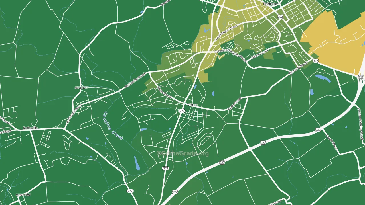 Akron, PA Map of Vandalism Rates
