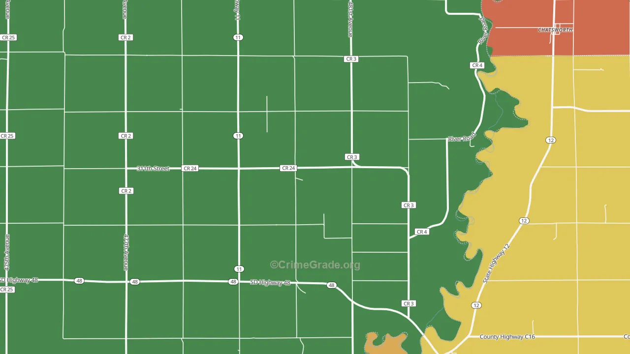 Akron, SD Map of Vandalism Rates