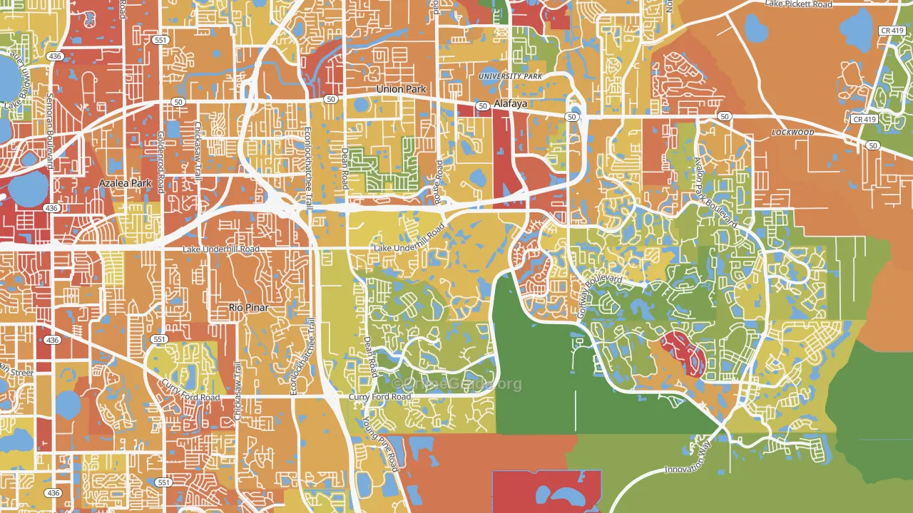 Alafaya, FL Map of Vandalism Rates