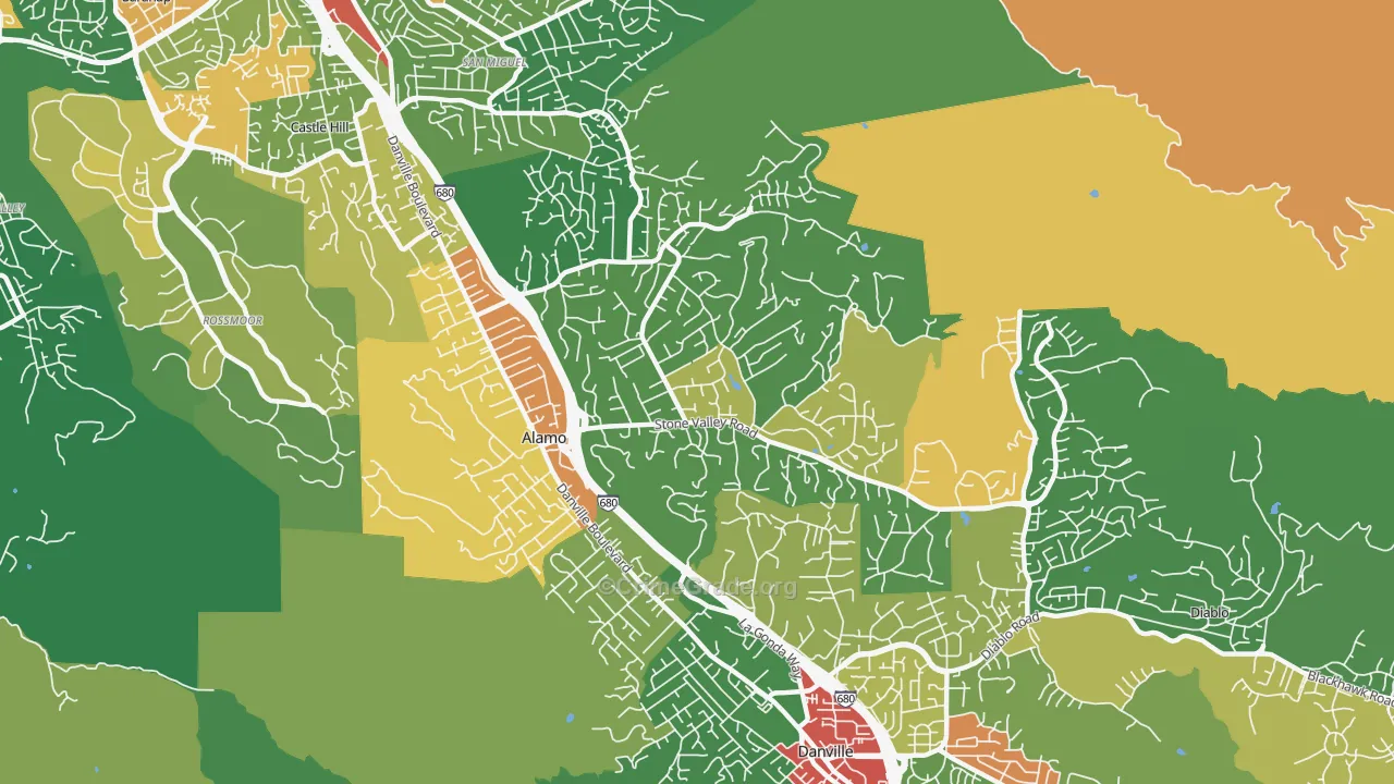 Alamo, CA Map of Vandalism Rates
