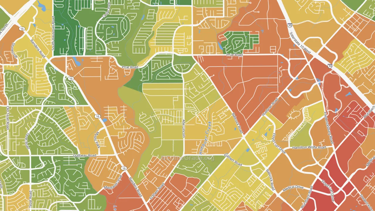 Alamo Farmsteads-Babcock Road, San Antonio, TX Map of Vandalism Rates