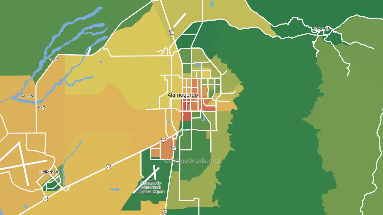 Alamogordo, NM Map of Vandalism Rates
