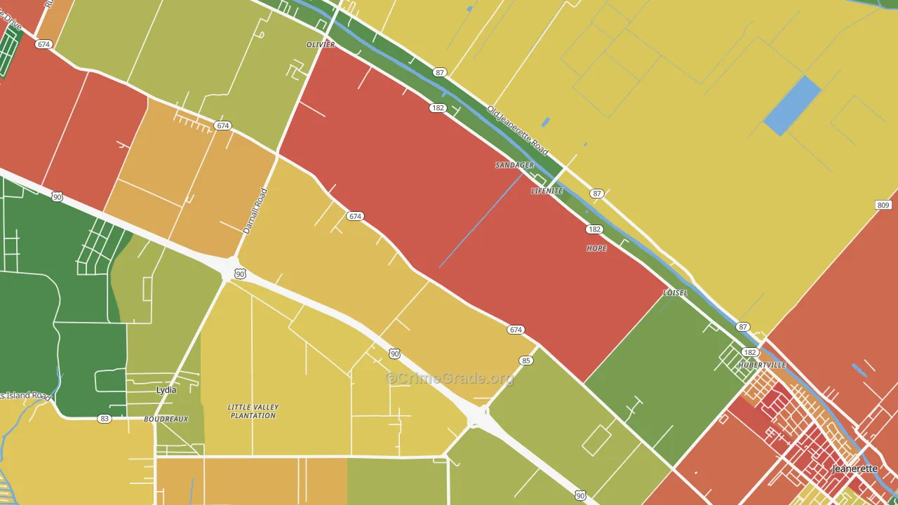 Albania, LA Map of Vandalism Rates