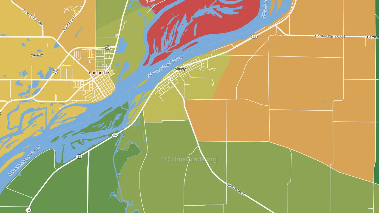 Albany, IL Map of Vandalism Rates