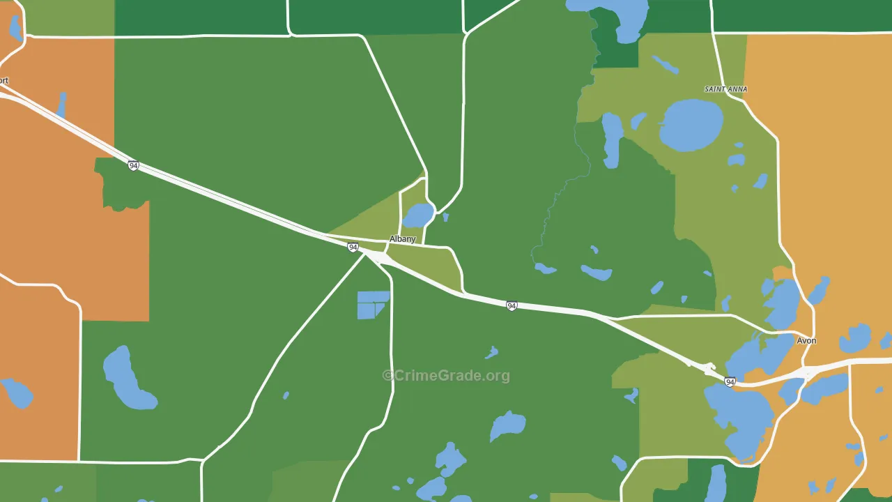 Albany, MN Map of Vandalism Rates