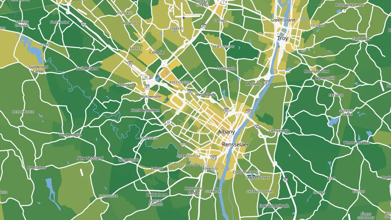 Albany, NY Map of Vandalism Rates