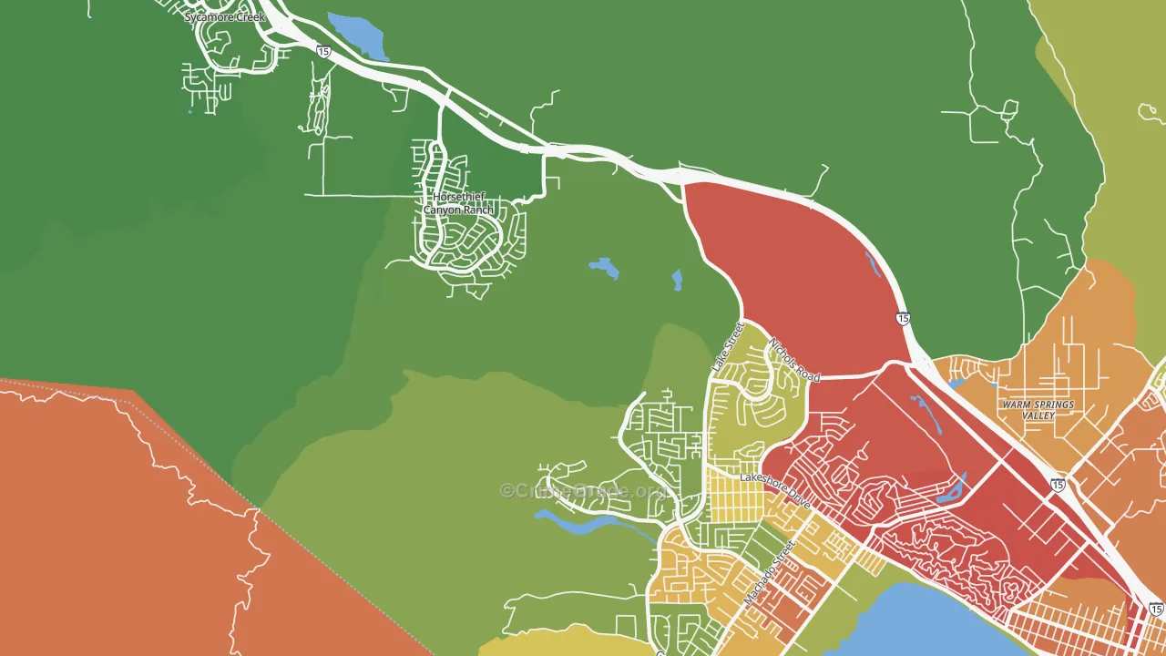 Alberhill, CA Map of Vandalism Rates