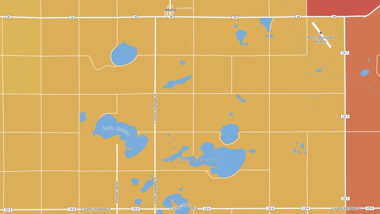 Alberta, MN Map of Vandalism Rates