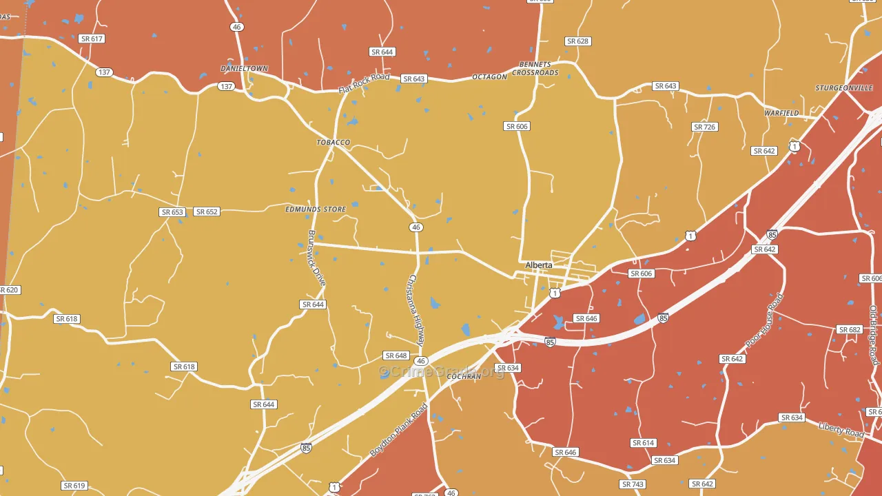 Alberta, VA Map of Vandalism Rates