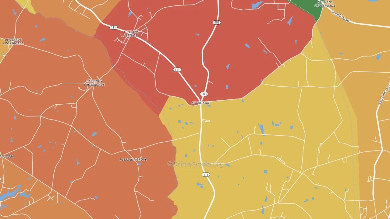 Albertson, NC Map of Vandalism Rates