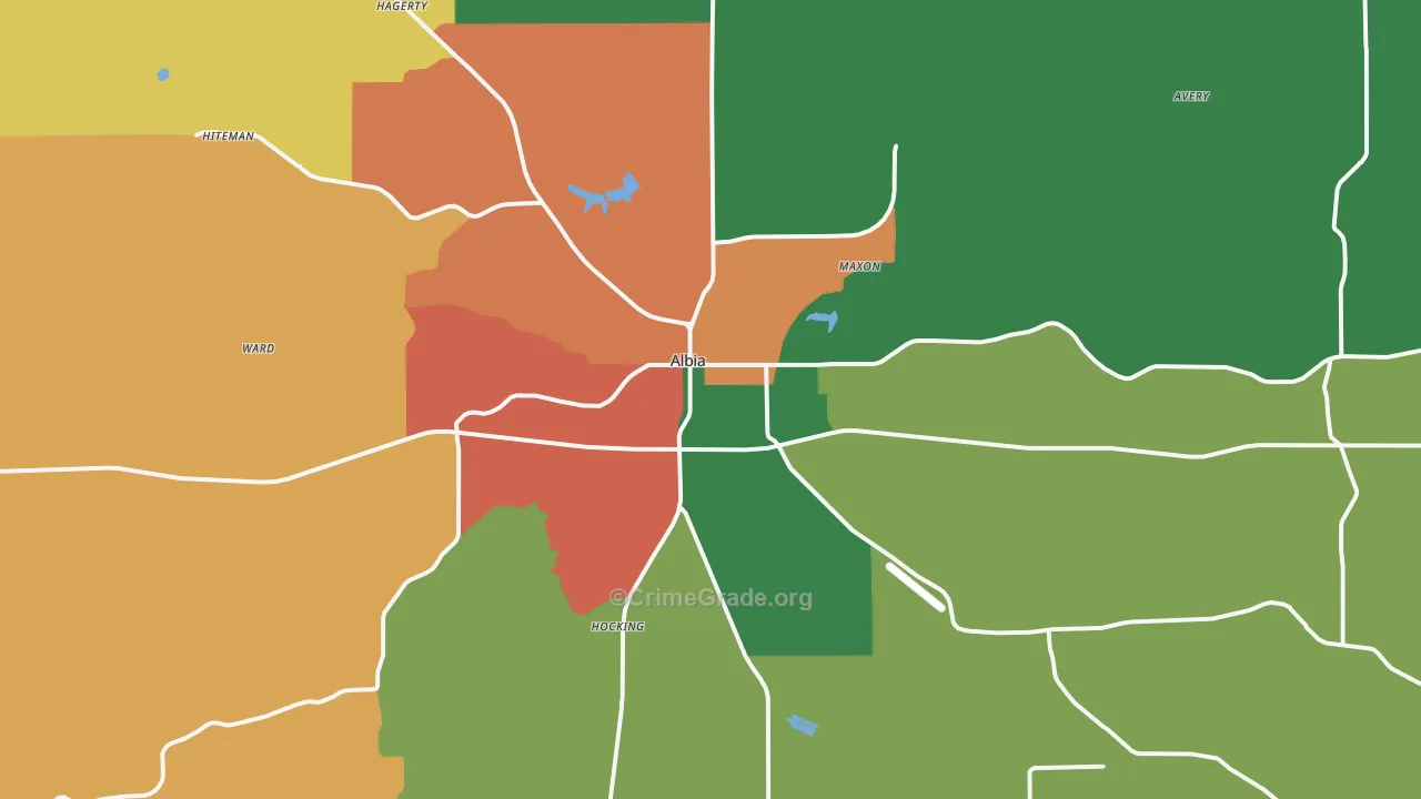 Albia, IA Map of Vandalism Rates