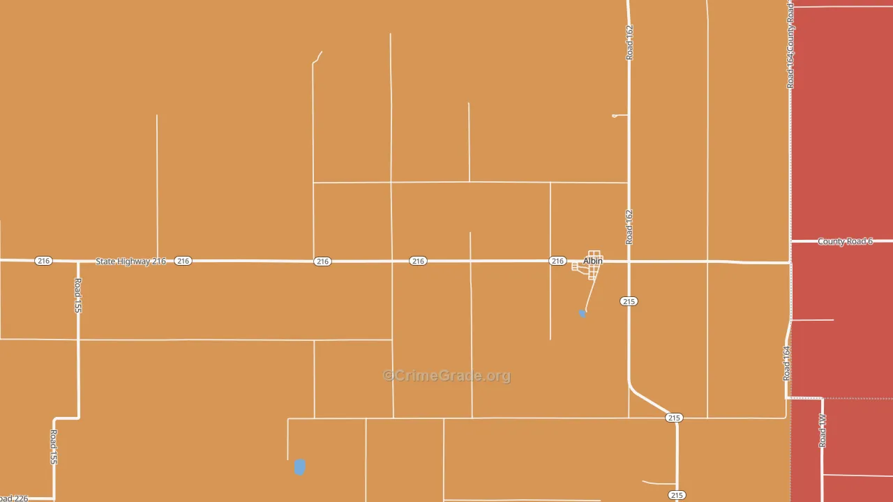 Albin, WY Map of Vandalism Rates