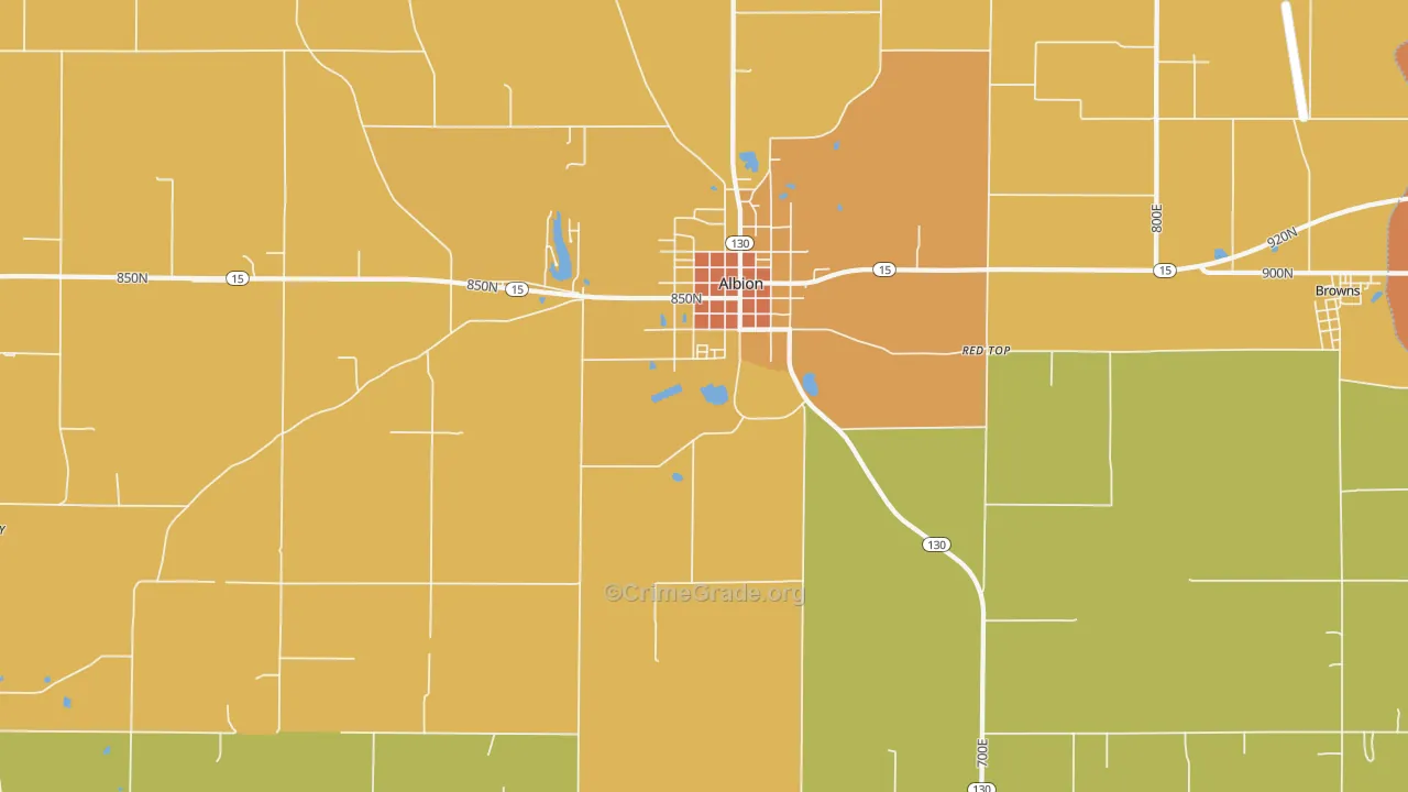 Albion, IL Map of Vandalism Rates