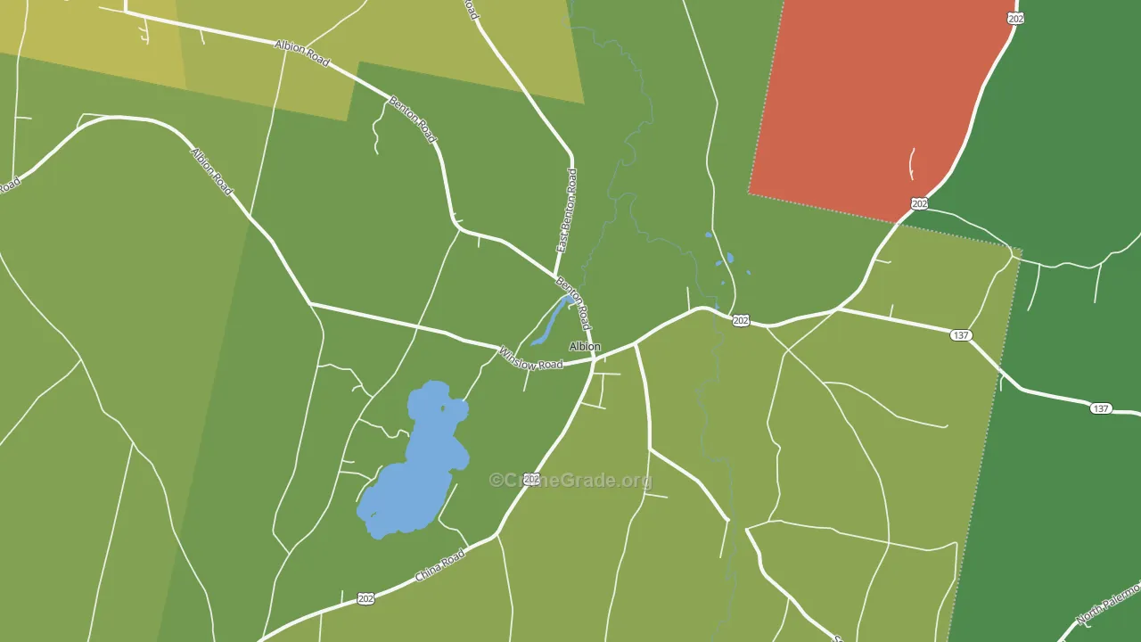 Albion, ME Map of Vandalism Rates