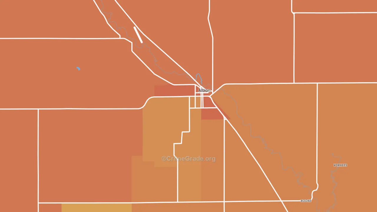 Albion, NE Map of Vandalism Rates