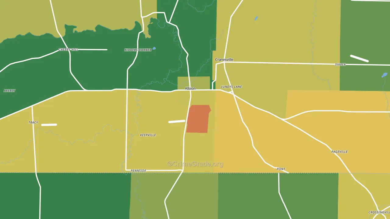 Albion, PA Map of Vandalism Rates