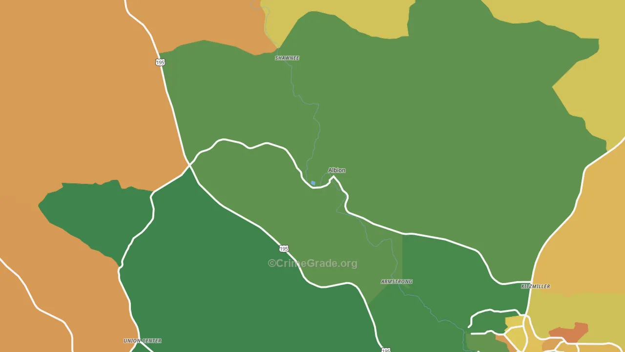 Albion, WA Map of Vandalism Rates