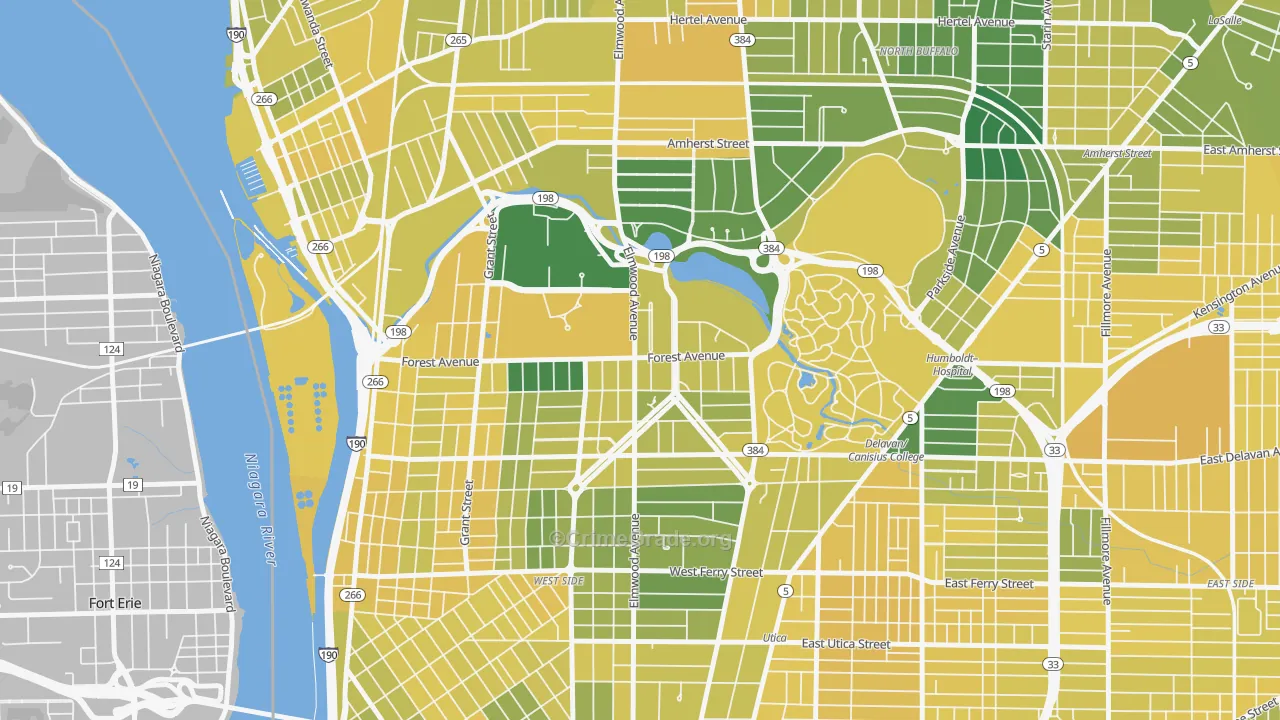 Albright, Buffalo, NY Map of Vandalism Rates