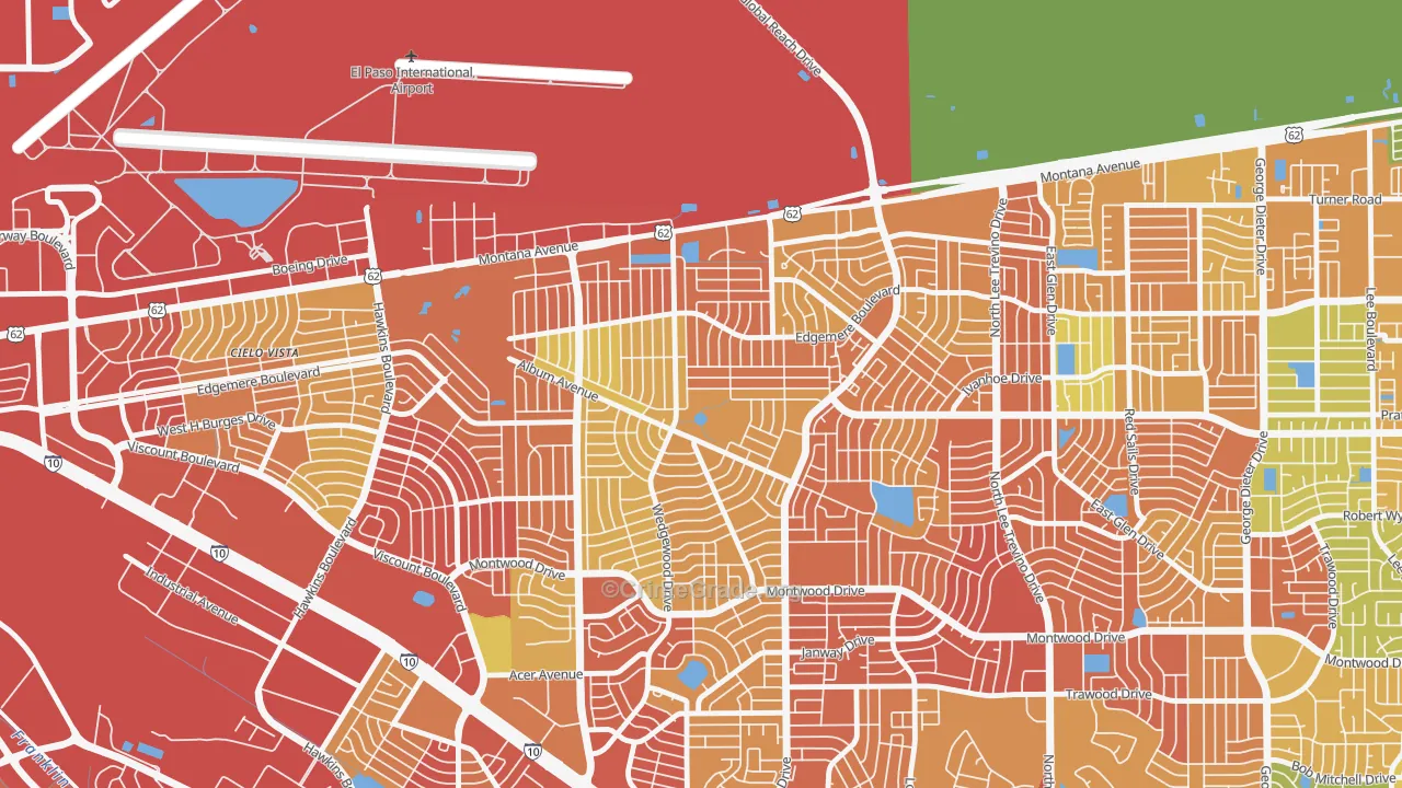 Album Park, El Paso, TX Map of Vandalism Rates