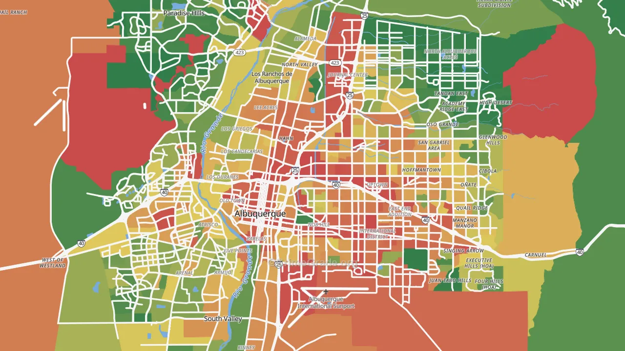 Albuquerque, NM Map of Vandalism Rates