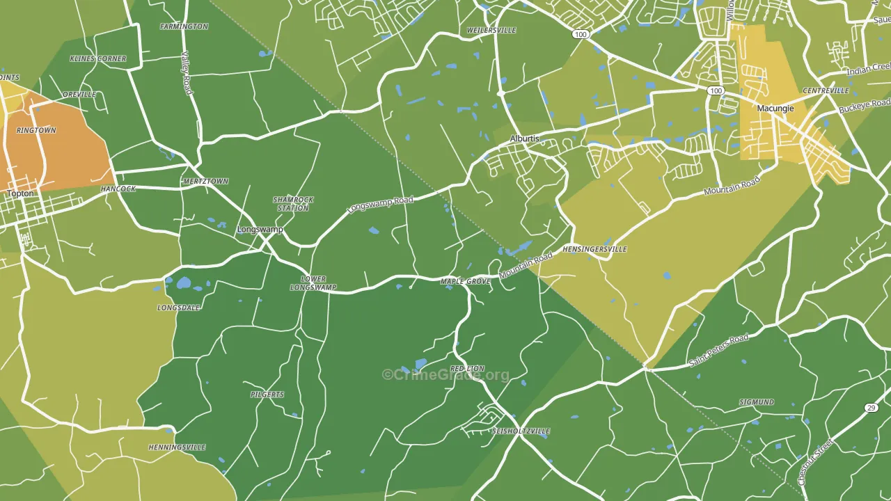 Alburtis, PA Map of Vandalism Rates