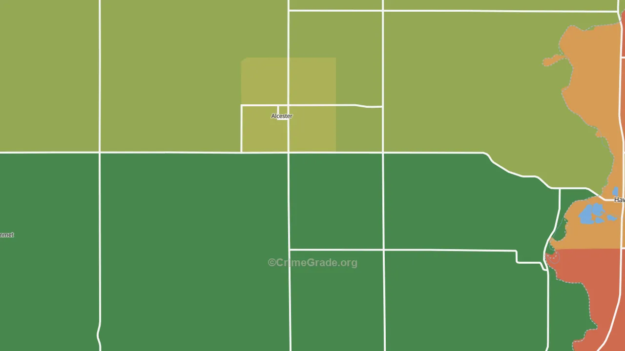 Alcester, SD Map of Vandalism Rates