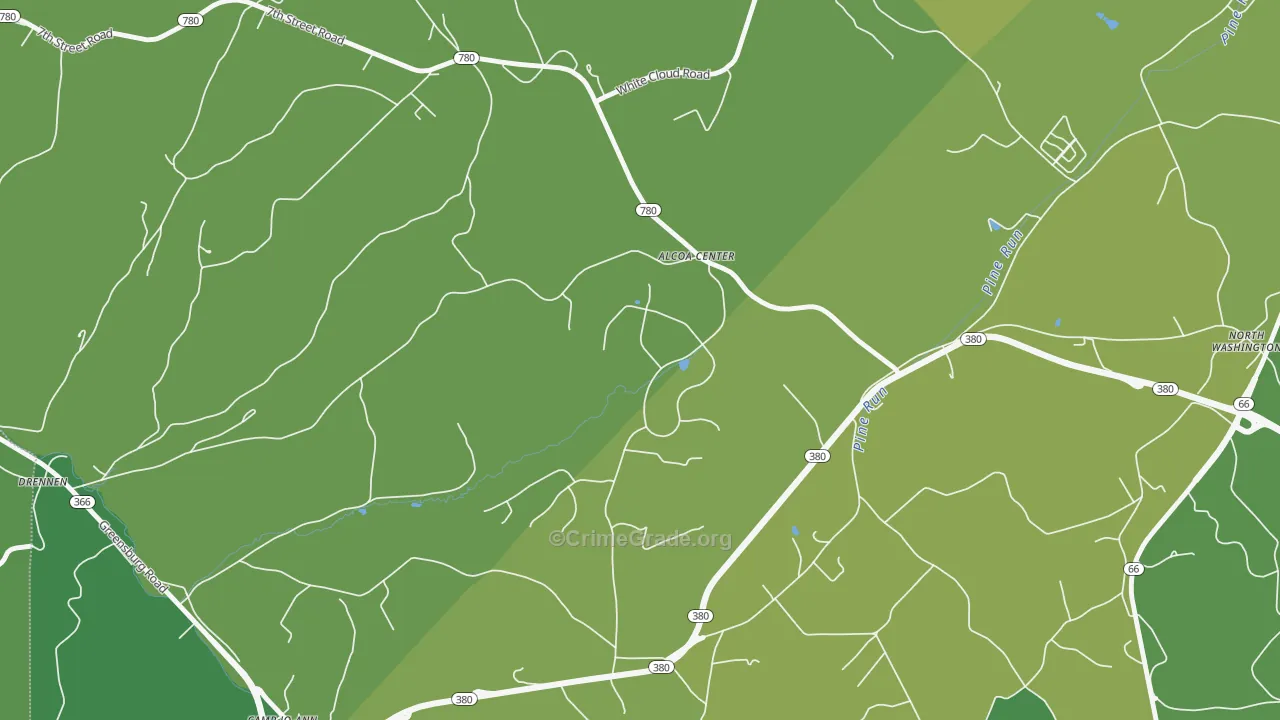 Alcoa Center, PA Map of Vandalism Rates