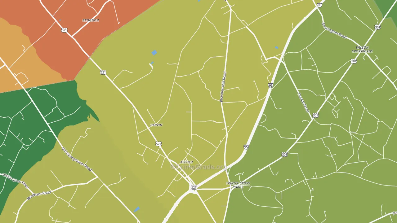 Alcolu, SC Map of Vandalism Rates