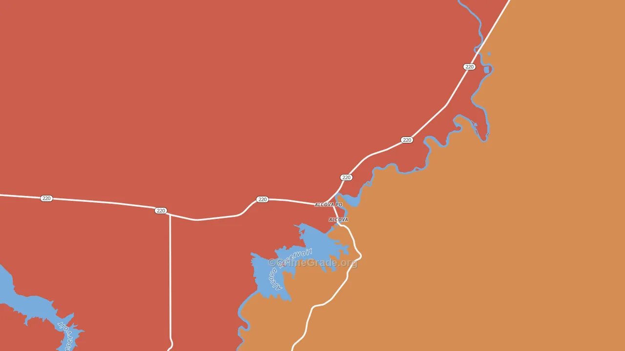 Alcova, WY Map of Vandalism Rates