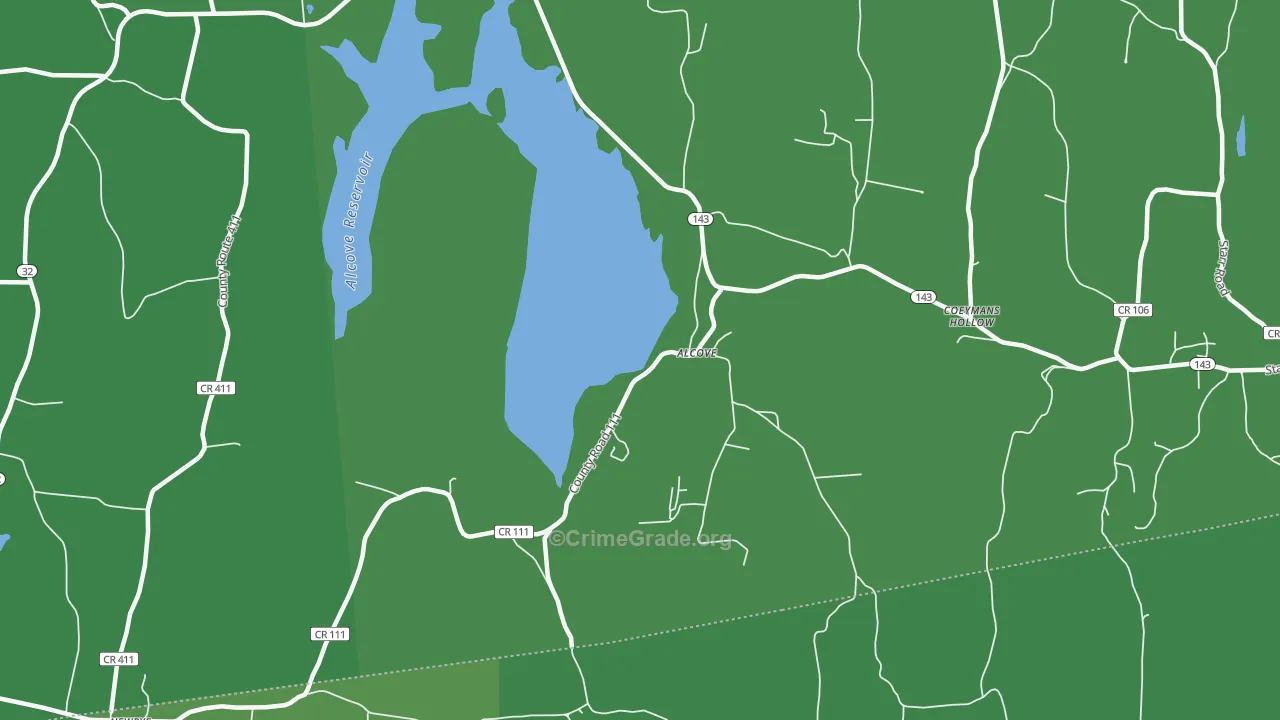 Alcove, NY Map of Vandalism Rates