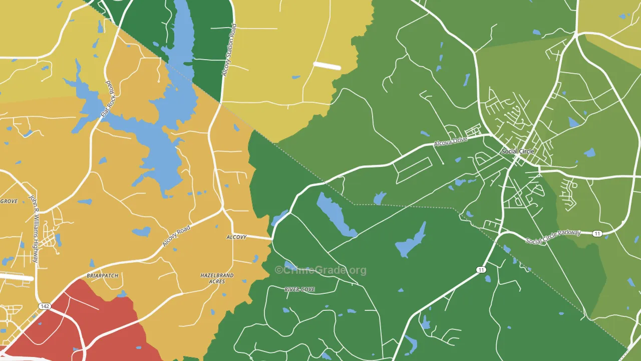 Alcovy, GA Map of Vandalism Rates