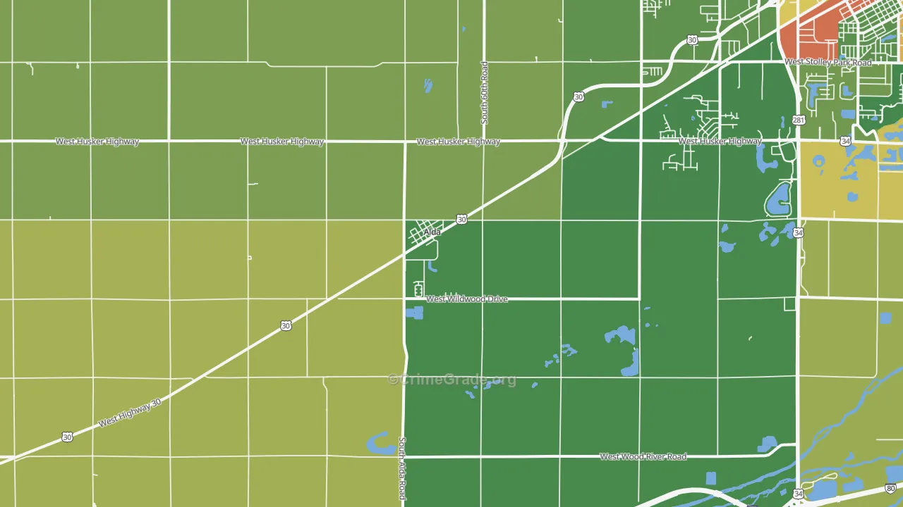 Alda, NE Map of Vandalism Rates