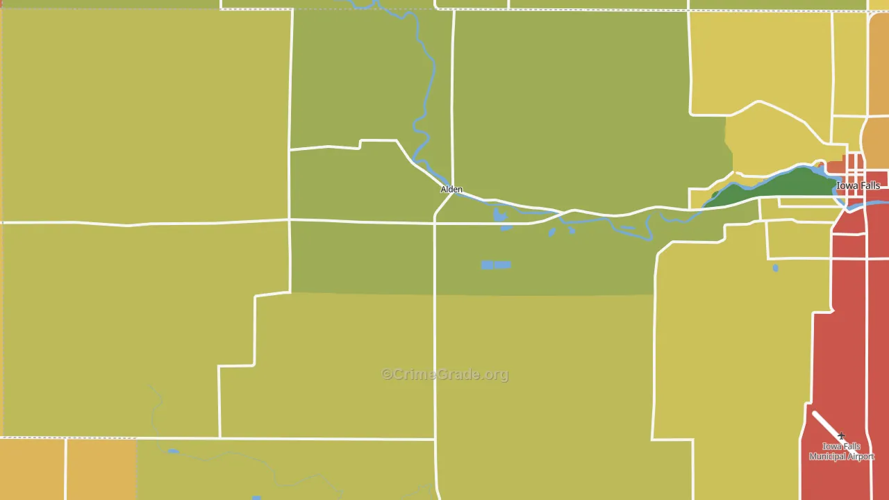 Alden, IA Map of Vandalism Rates