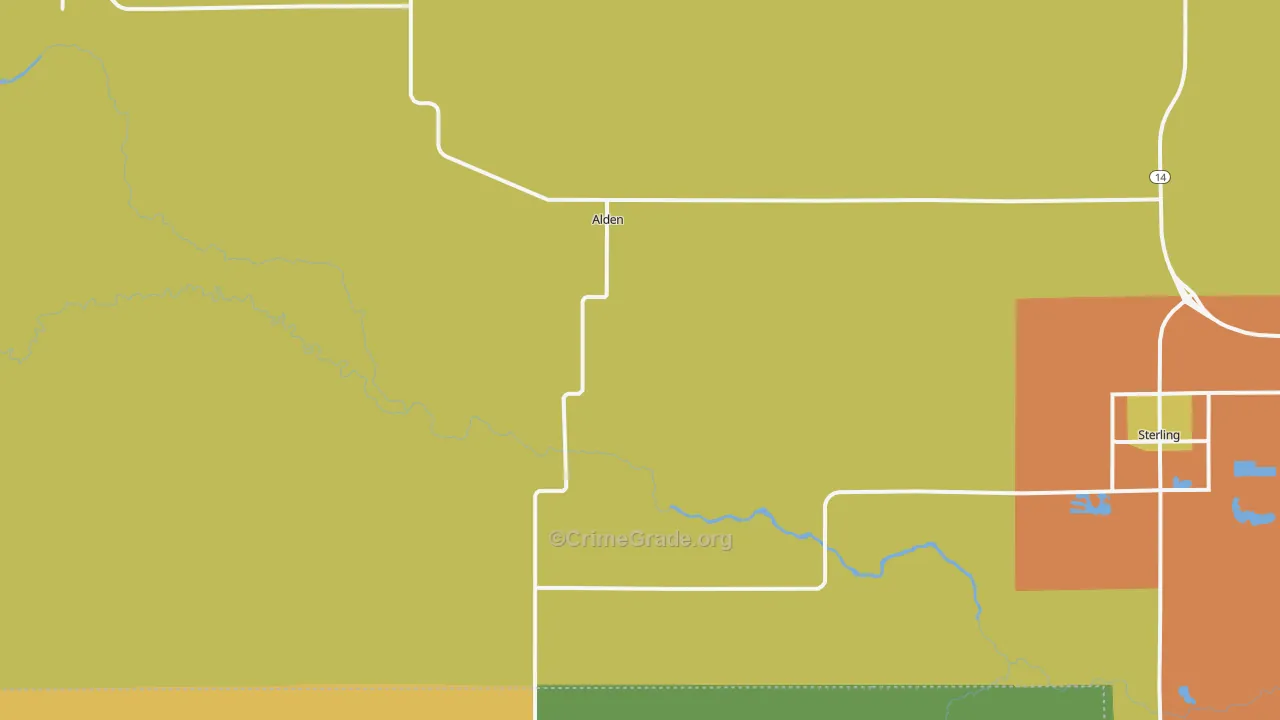 Alden, KS Map of Vandalism Rates