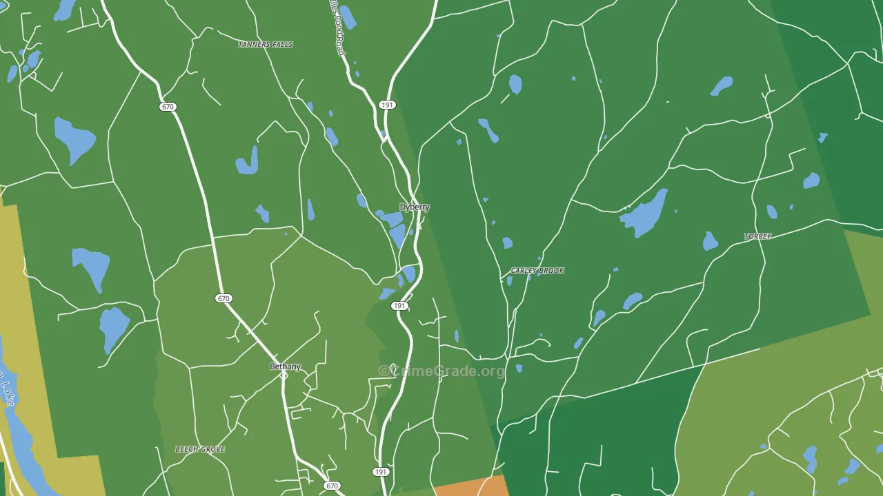 Aldenville, PA Map of Vandalism Rates