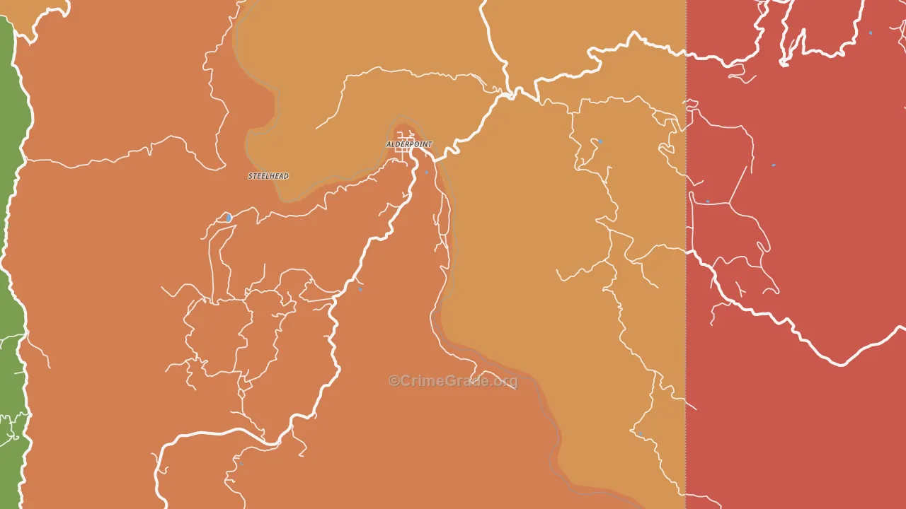 Alderpoint, CA Map of Vandalism Rates