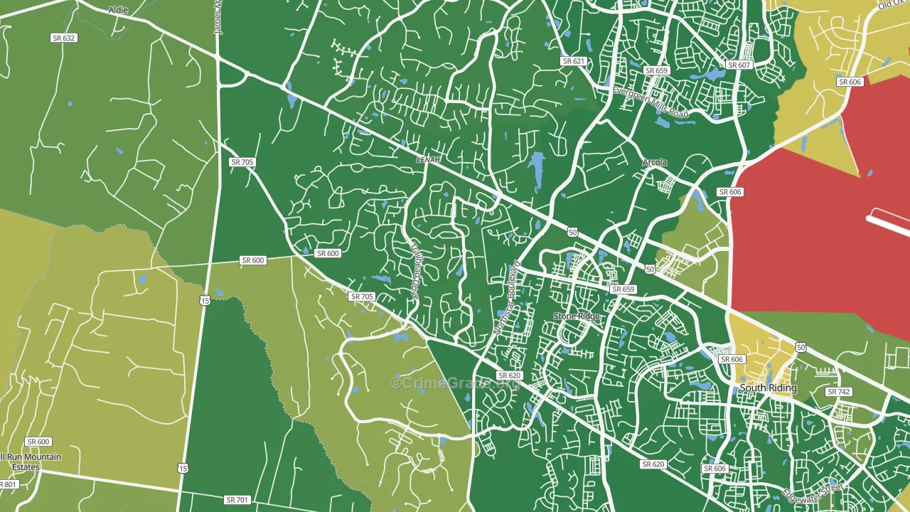 Aldie, VA Map of Vandalism Rates