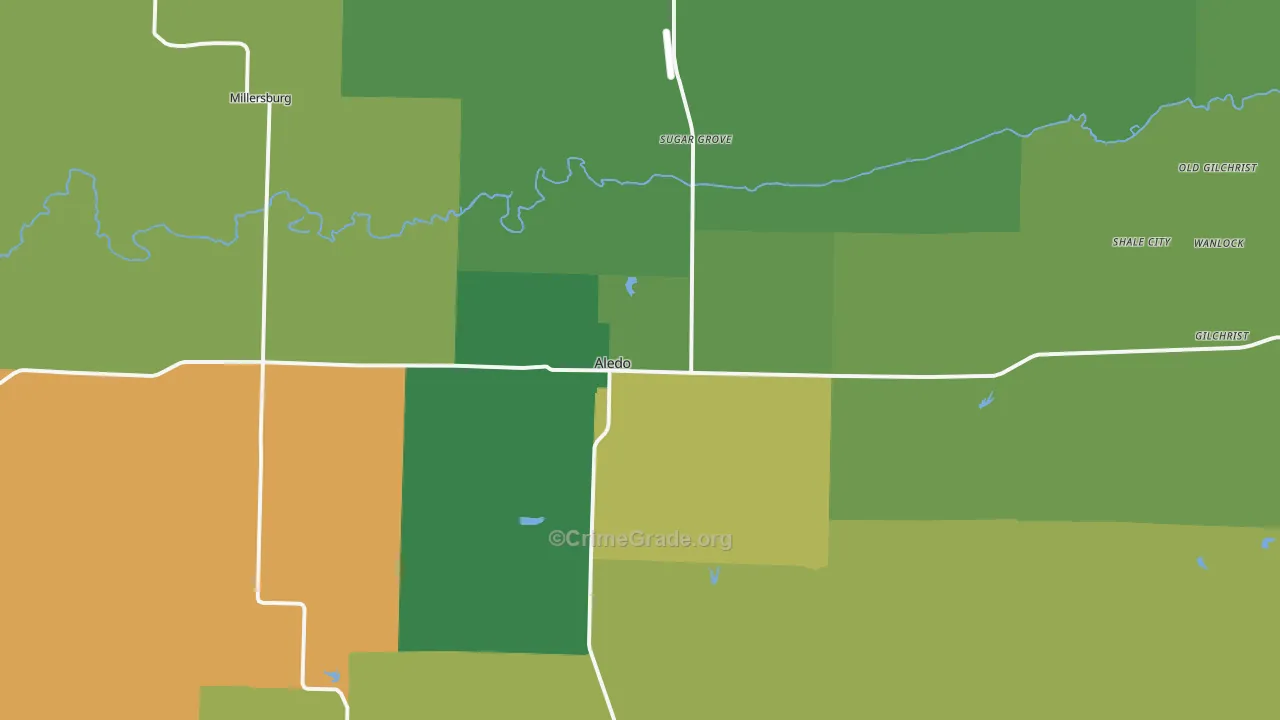 Aledo, IL Map of Vandalism Rates