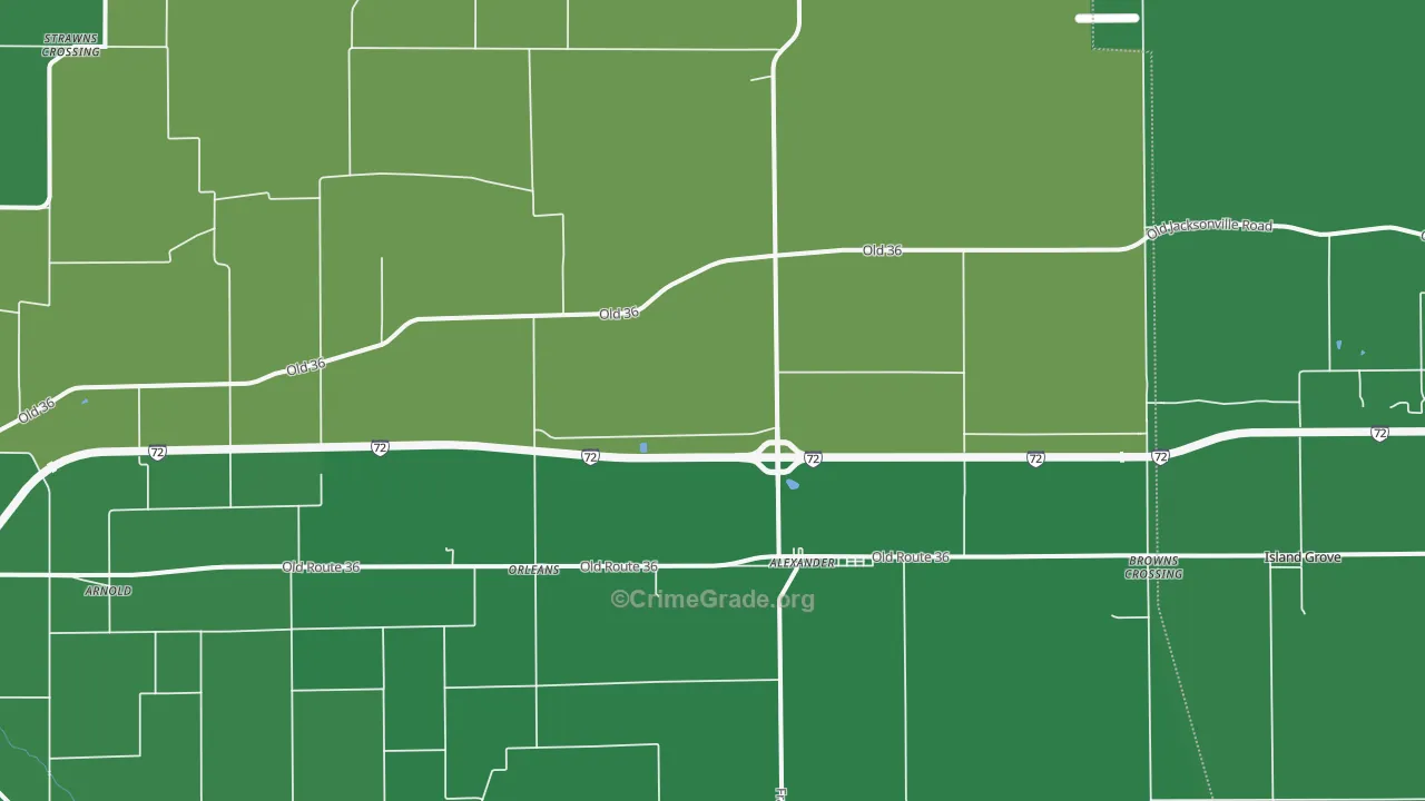 Alexander, IL Map of Vandalism Rates