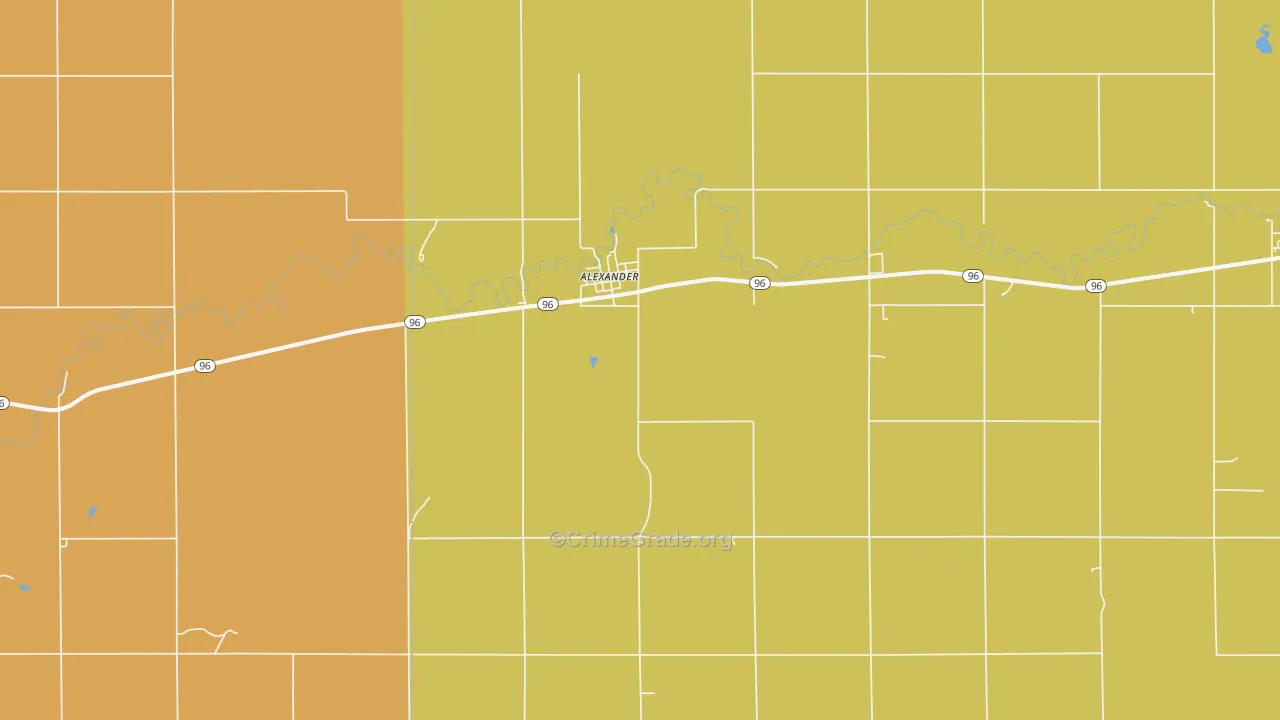 Alexander, KS Map of Vandalism Rates