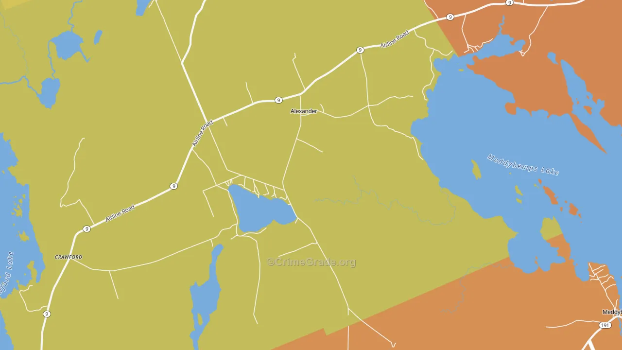 Alexander, ME Map of Vandalism Rates