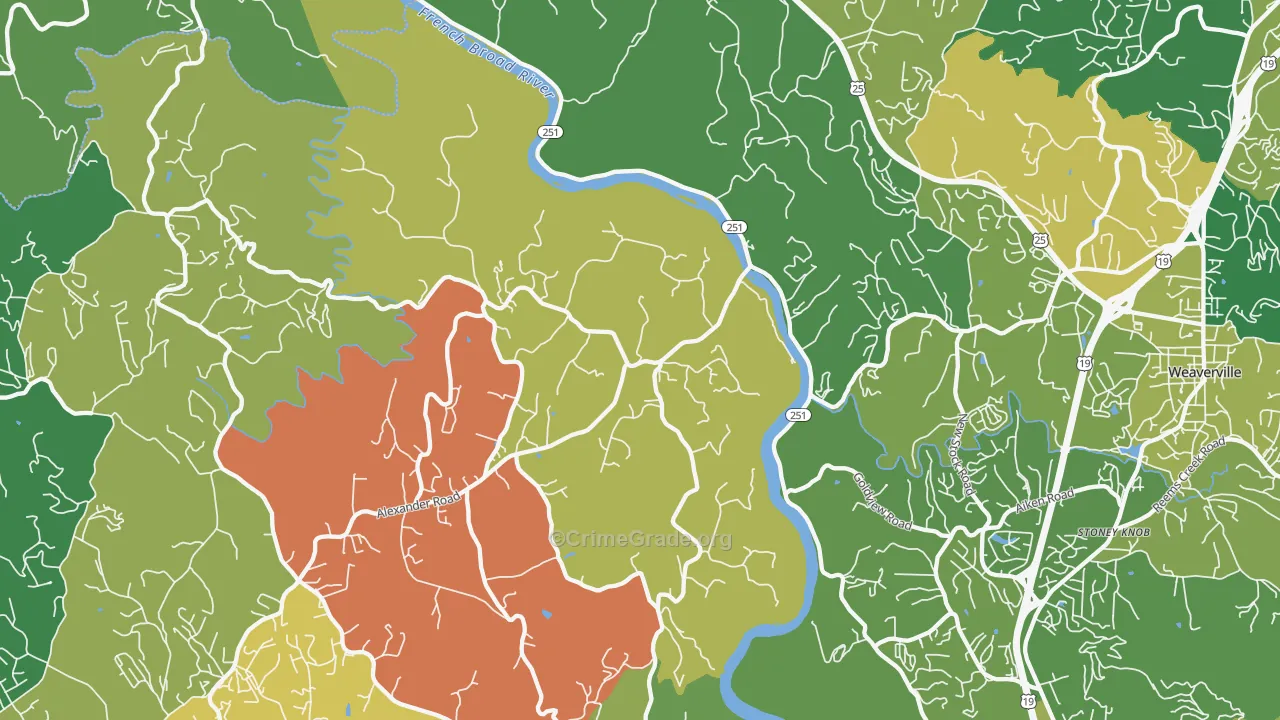 Alexander, NC Map of Vandalism Rates